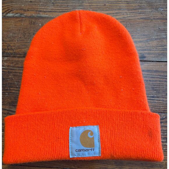 Carhartt Knit Watch Cap - Bright Orange Beanie Adult One Size - Picture 4 of 4